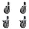 Service Caster 5'' Gray Poly Wheel Swivel 1-5/8'' Expanding Stem Caster Set 2 Brakes, 4PK SCC-EX20S514-PPUB-2-PLB-2-158 - alternate 1